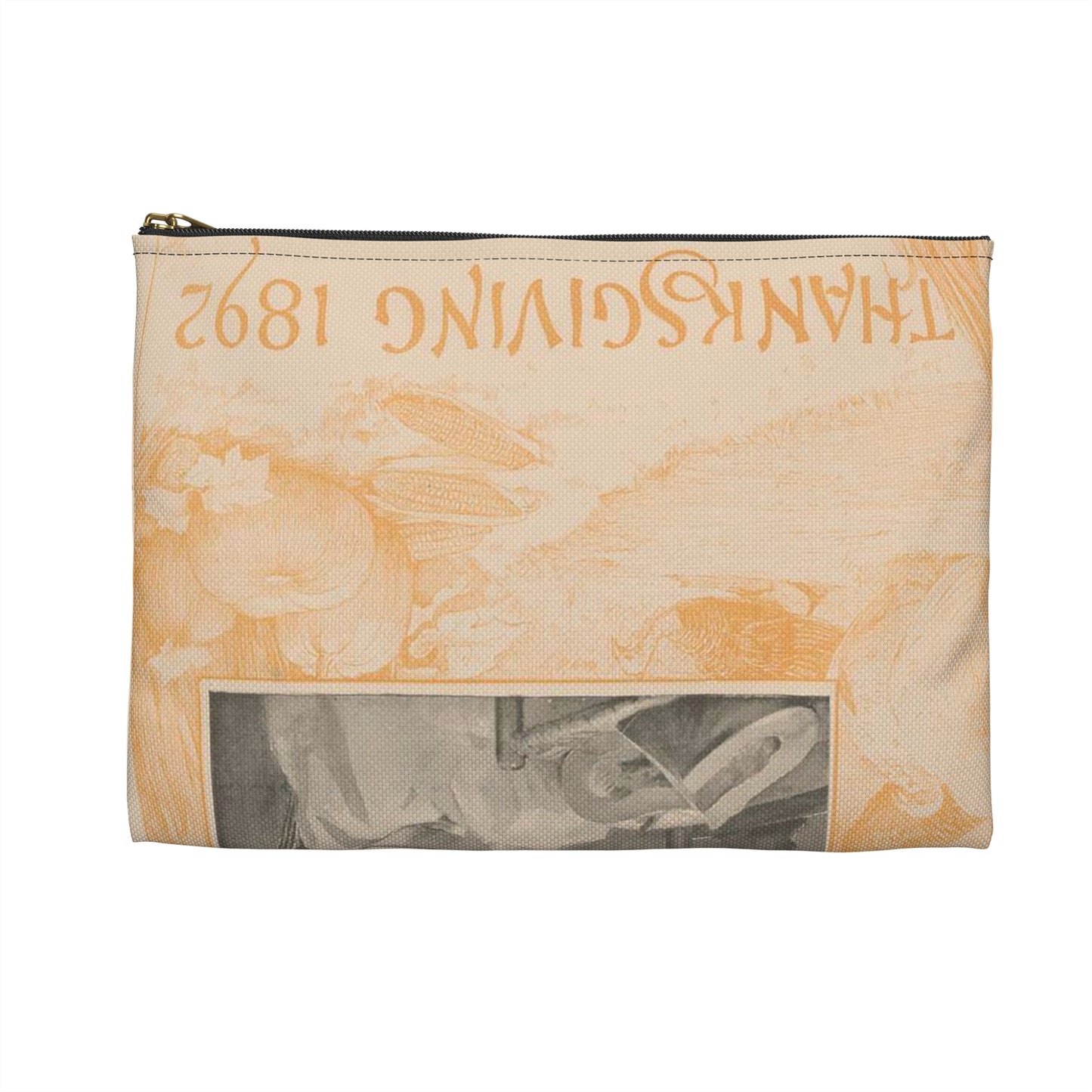 Louis Rhead - Harper's Bazar Thanksgiving 1892 LCCN2015646538 Large Organizer Pouch with Black Zipper