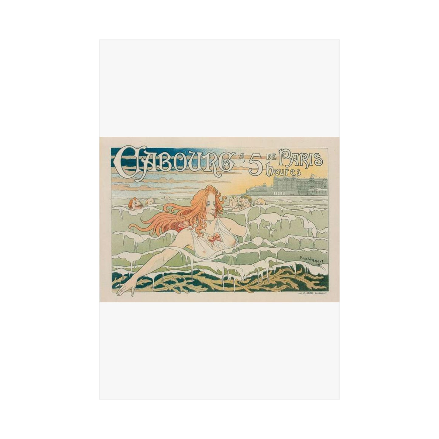 Affiche belge pour le "Casino de Cabourg". High Quality Matte Wall Art Poster for Home, Office, Classroom