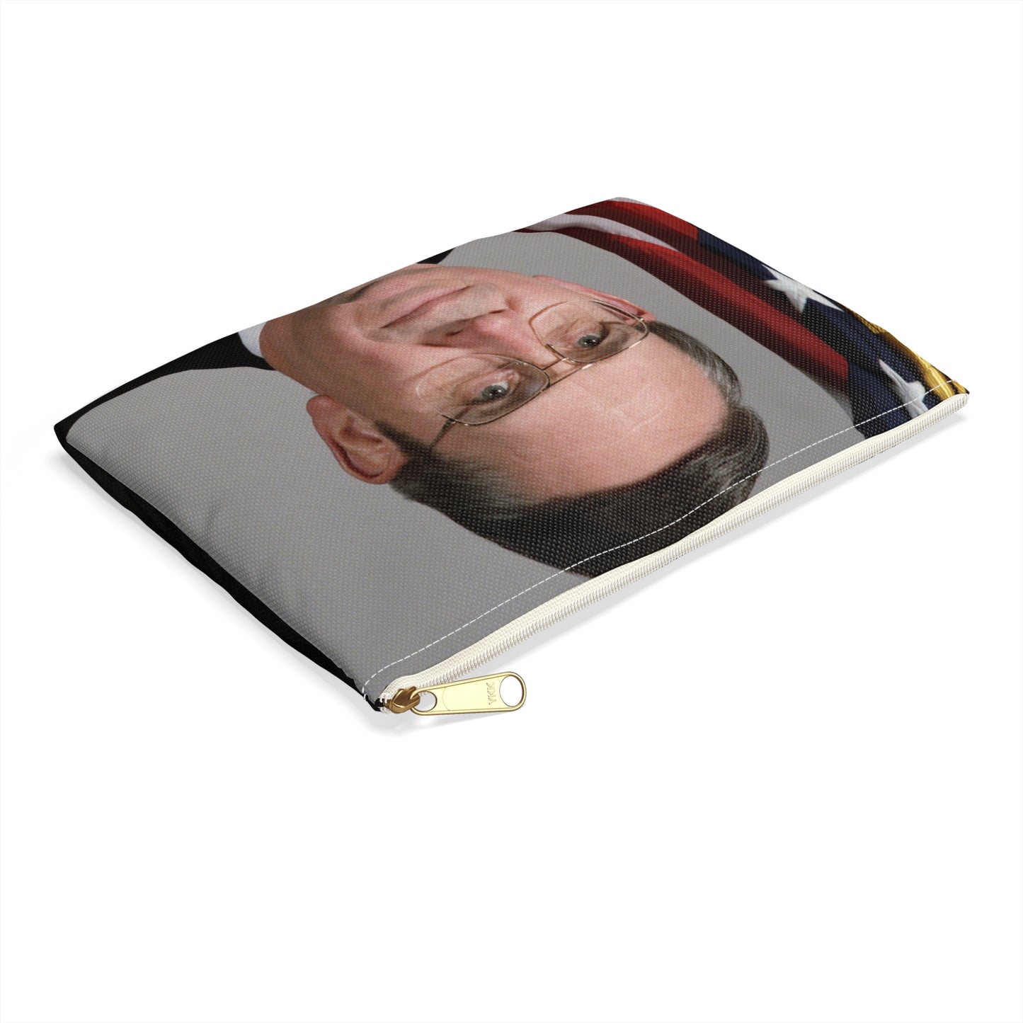 Portrait: US Navy (USN) Captain (CAPT) Charles A. Hougland (uncovered) Large Organizer Pouch with Black Zipper