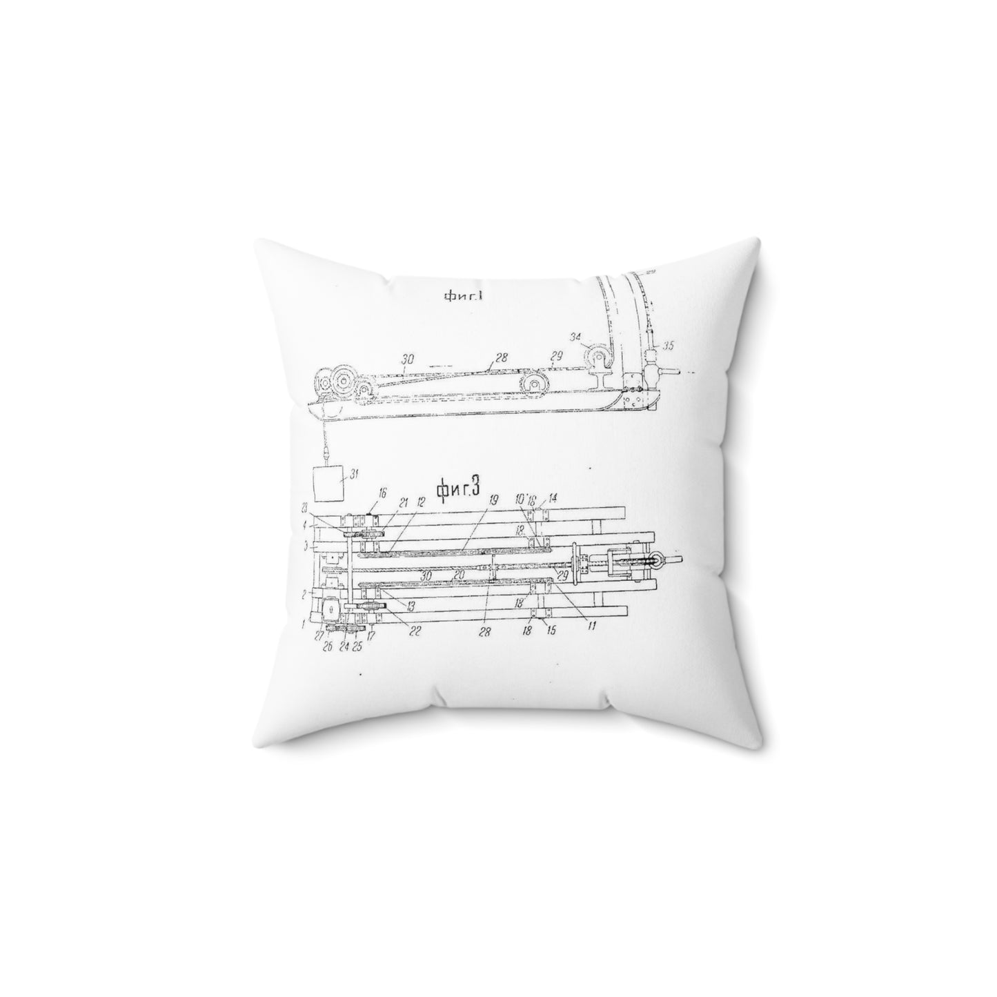 Patent drawing - Качалка для длинноходных глубинных насосов Public domain image Decorative Accent Square Pillow