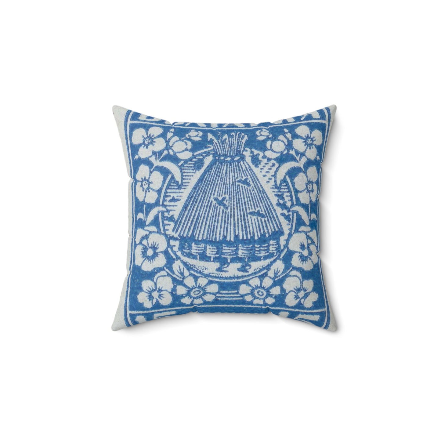 Frimärke ur Gösta Bodmans filatelistiska motivsamling, påbörjad 1950.Frimärke från Bulgarien, 1940. Motiv av bikupa. "Lanbrukspropaganda". Decorative Accent Square Pillow