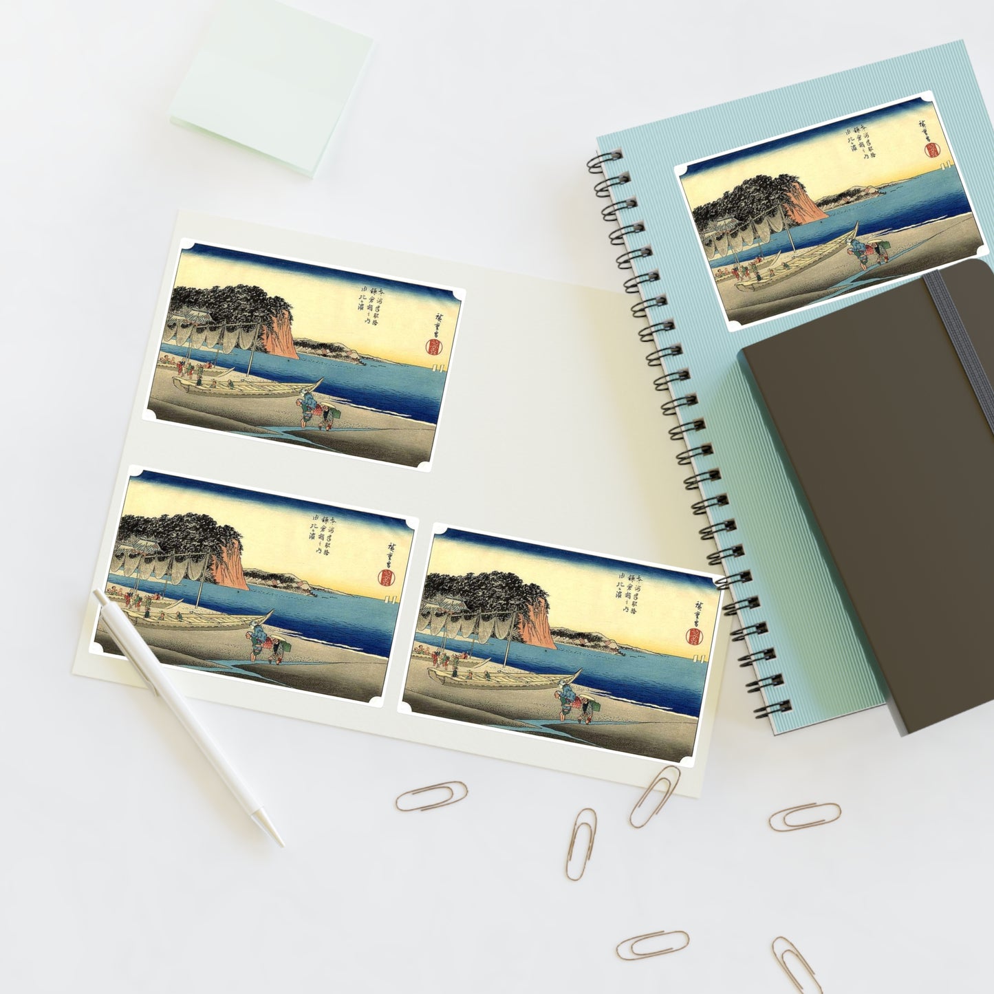 Utagawa Hiroshige - Hiroshige, Yuigahama Laminated UV Protective Vinyl Stickers