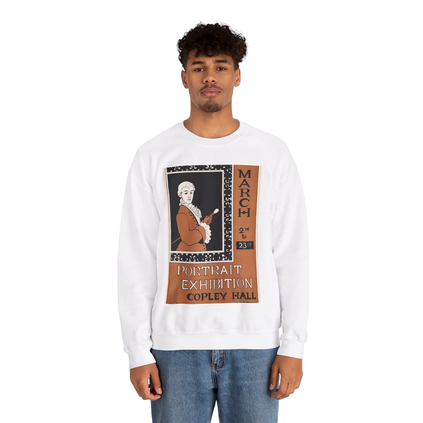 Portrait exhibition, Copley Hall, Boston, March 2nd to 23rd White Heavy Blend Adult Crew Neck SweatShirt