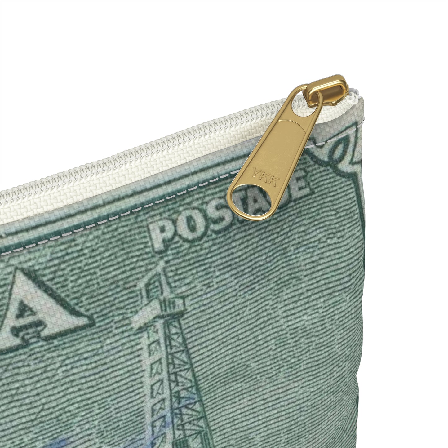 Frimärke ur Gösta Bodmans filatelistiska motivsamling, påbörjad 1950.Frimärke från Canada, 1950. Motiv av petroleumutvinning i Alberta. Large Organizer Pouch with Black Zipper