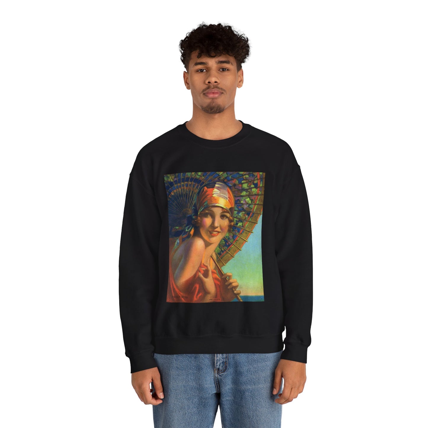 Miss Universe by Edward Mason Eggleston, 1933 Black Heavy Blend Adult Crew Neck SweatShirt