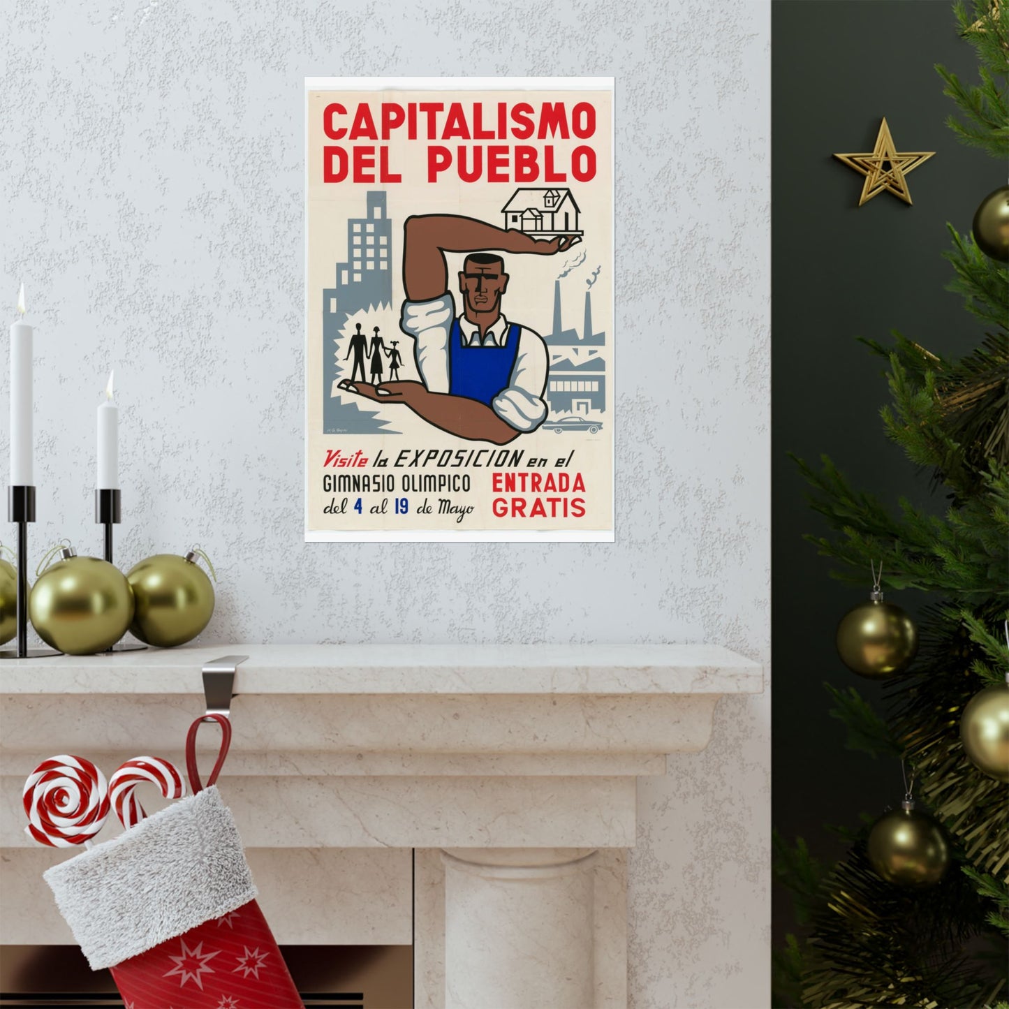 People's Capitalism Poster, United States information service propaganda High Quality Matte Wall Art Poster for Home, Office, Classroom