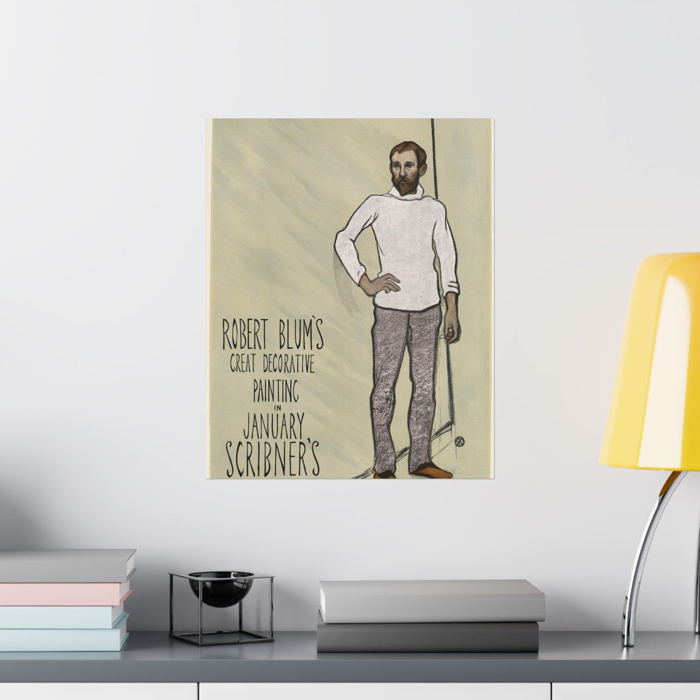 Robert Blum's great decorative painting in January Scribner's High Quality Matte Wall Art Poster for Home, Office, Classroom