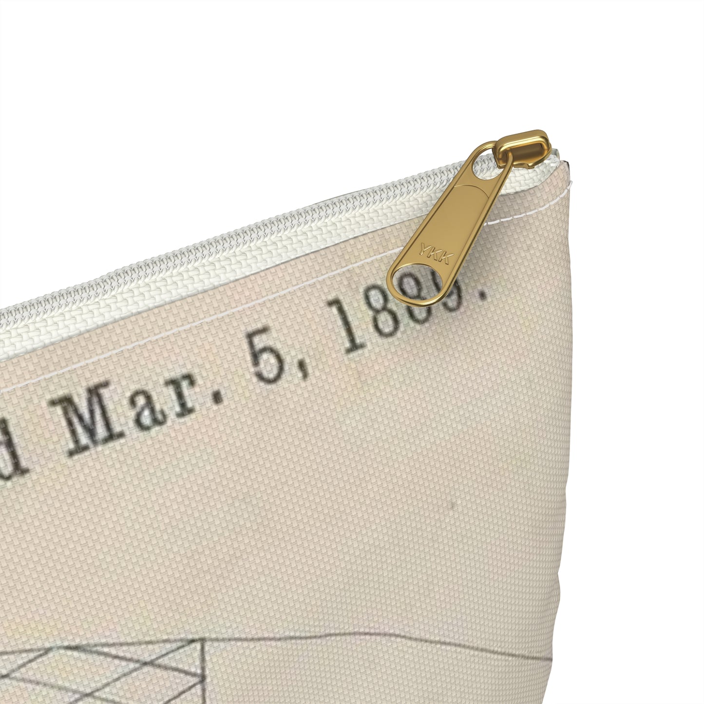 Patent drawing - for R. J. Spalding's Flying Machine Public domain image Large Organizer Pouch with Black Zipper