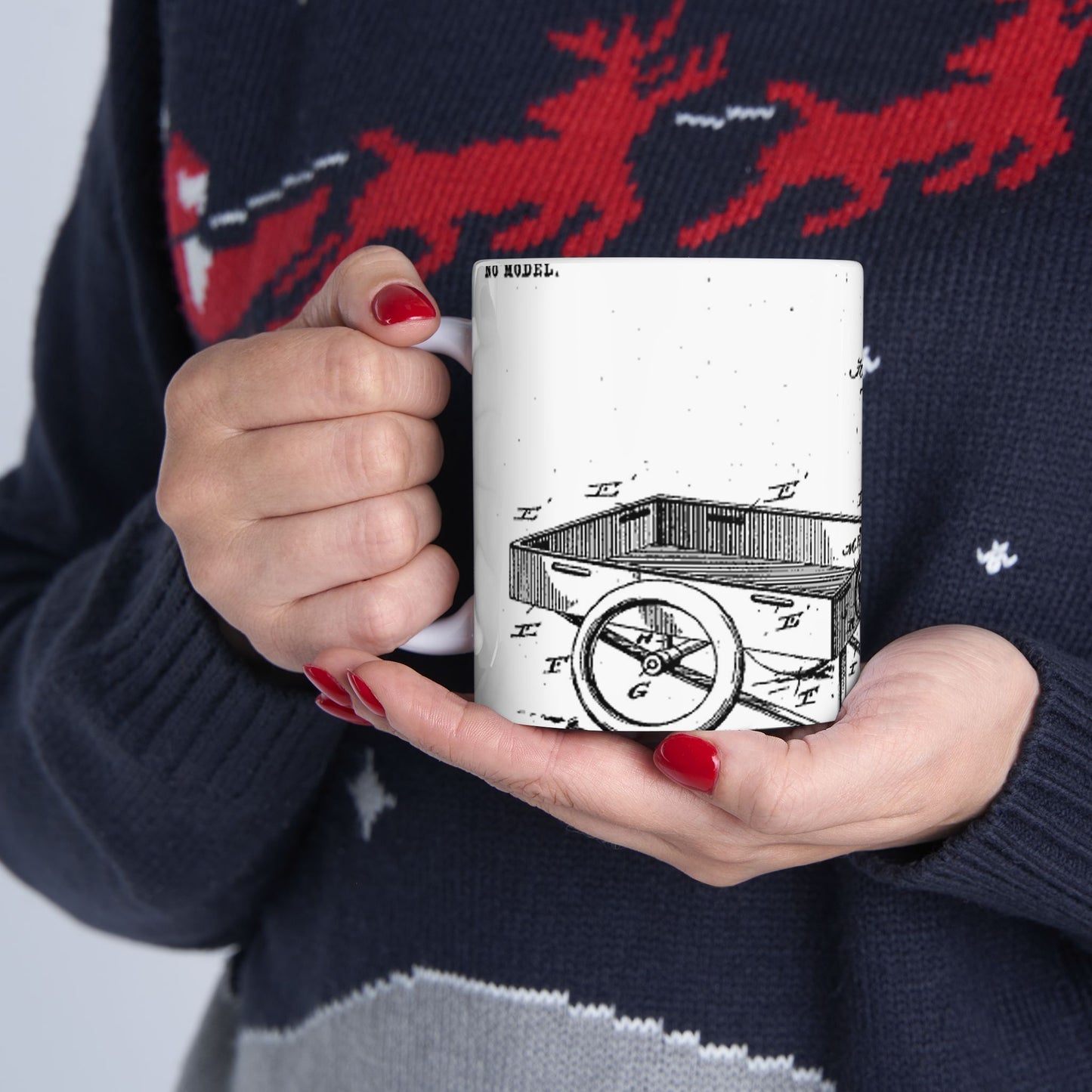 Patent Drawing of Engine - Bicycle Trailer Patent (1903) Public domain image Beautiful Novelty Ceramic Coffee Mug 11oz