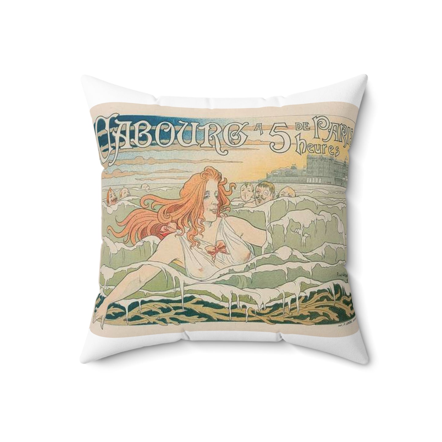 Affiche belge pour le "Casino de Cabourg". Decorative Accent Square Pillow
