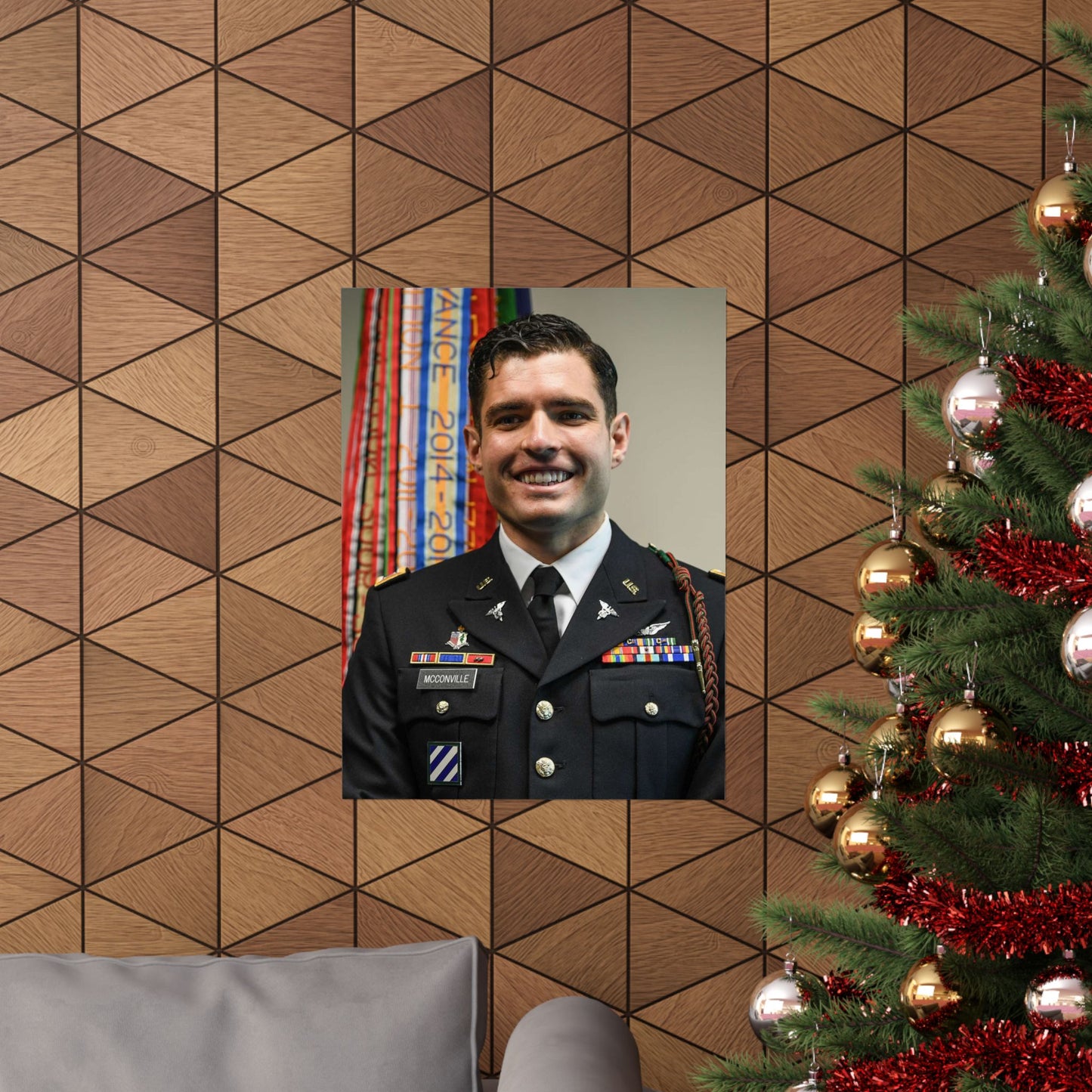 Cpt. Ryan McConville poses for a photo during his promotion High Quality Matte Wall Art Poster for Home, Office, Classroom