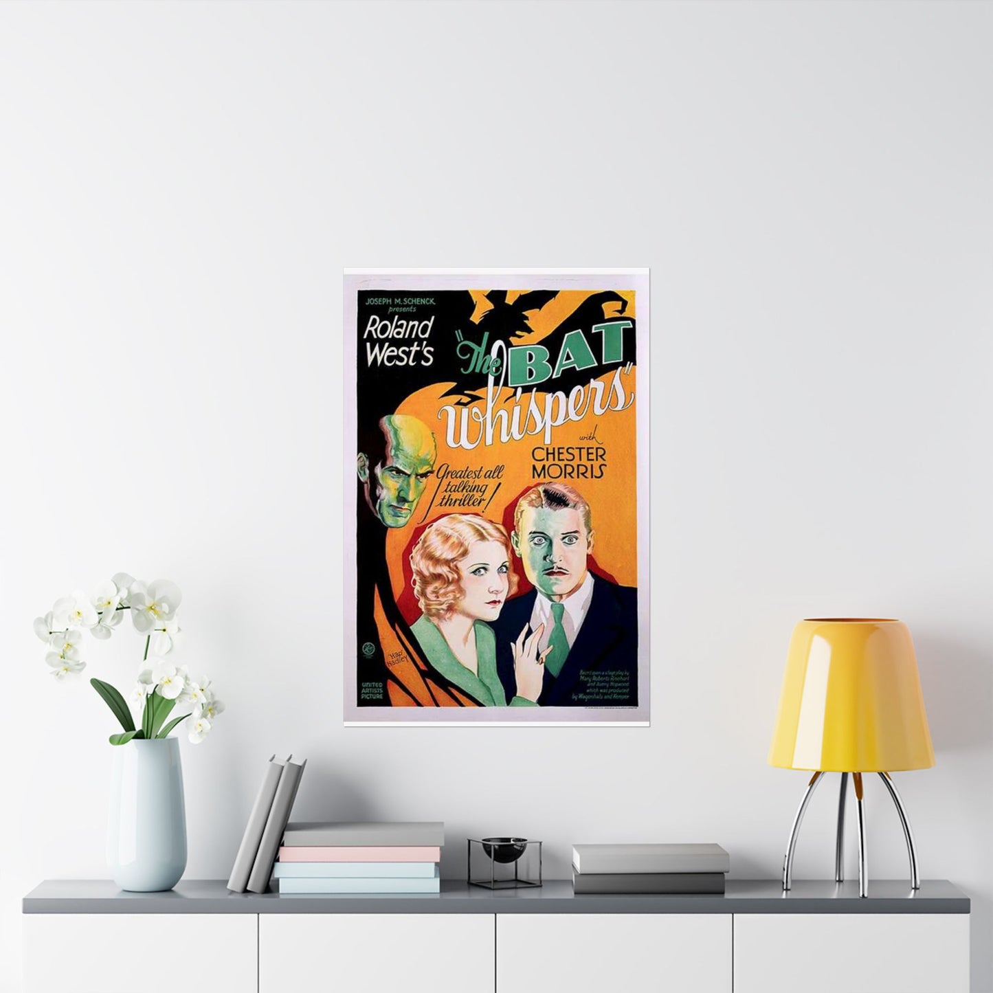 Batwhispers movie poster - Art Deco public domain image High Quality Matte Wall Art Poster for Home, Office, Classroom