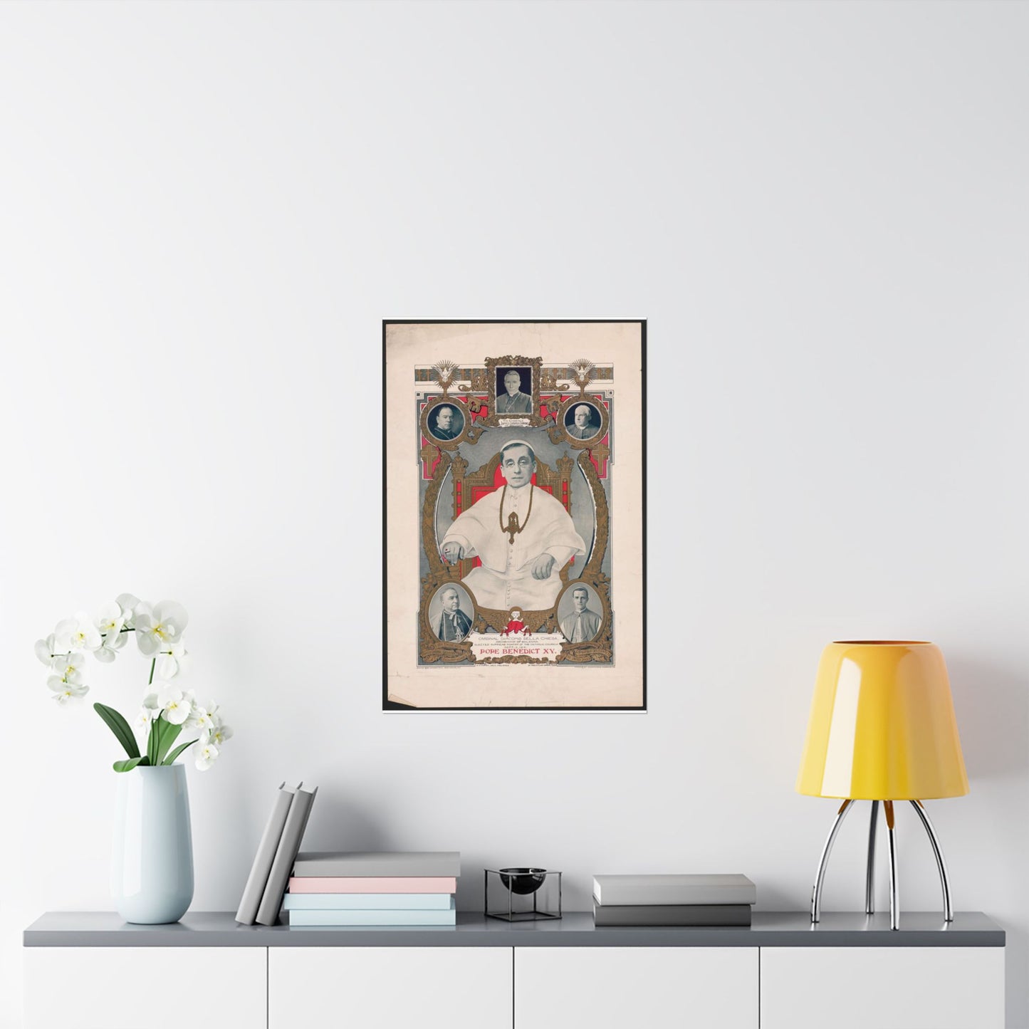 Pope Benedict XV: Cardinal Giacomo Della Chiese, Archbishop of Bologna, Elected Supreme Pontiff of the Catholic Church, September 3, 1914 High Quality Matte Wall Art Poster for Home, Office, Classroom