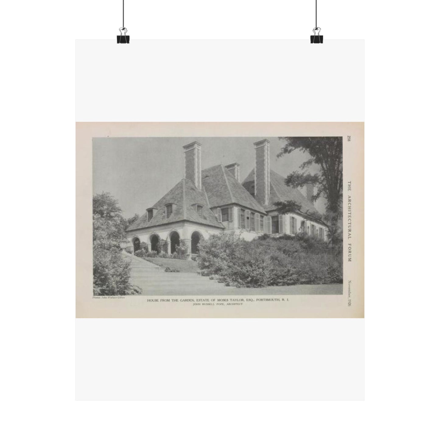 House from the Garden, Estate of Moses Taylor, Esq., Portsmouth, R.I. High Quality Matte Wall Art Poster for Home, Office, Classroom