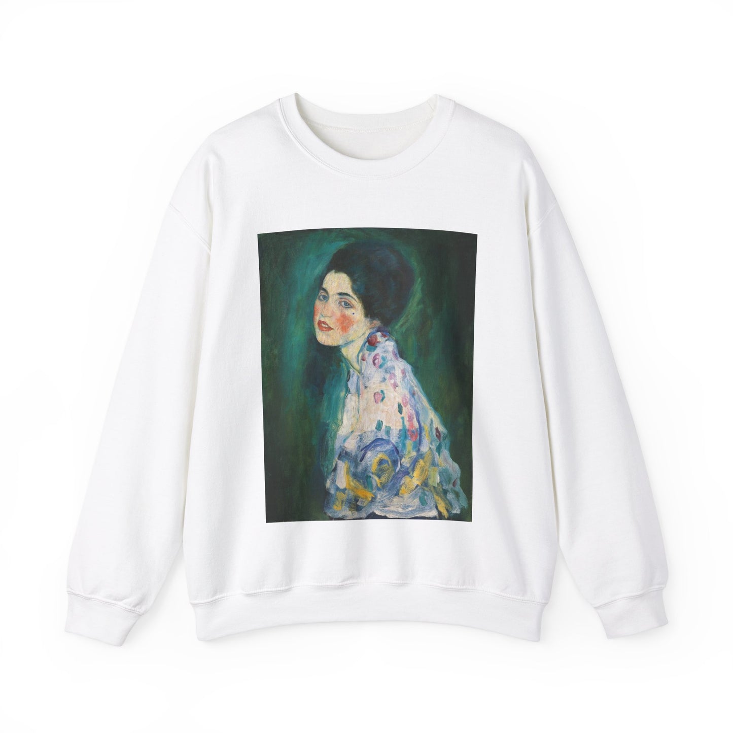 Gustav-Klimt, Portrait of a Lady, 1917, Galleria d'Arte Moderna Ricci Oddi White Heavy Blend Adult Crew Neck SweatShirt