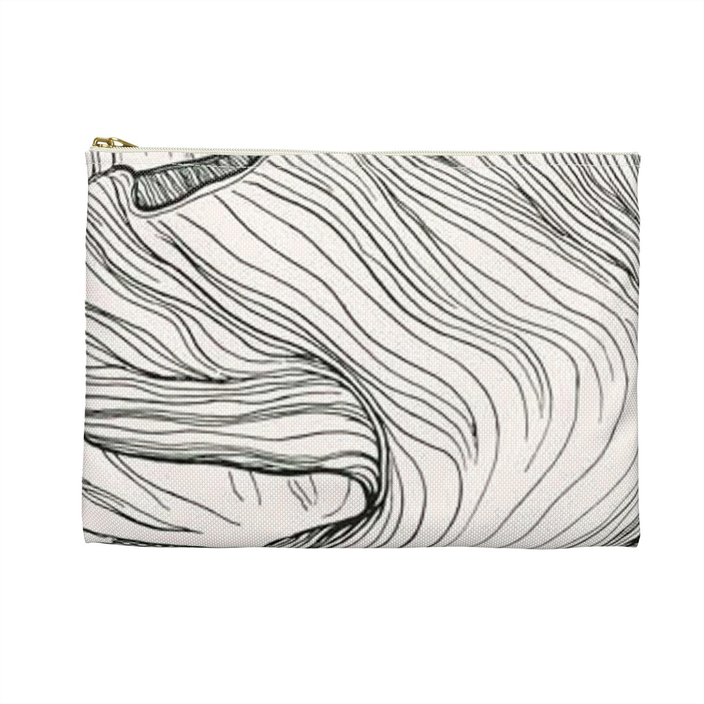 Witzel-210 - Art nouveau public domain image Large Organizer Pouch with Black Zipper