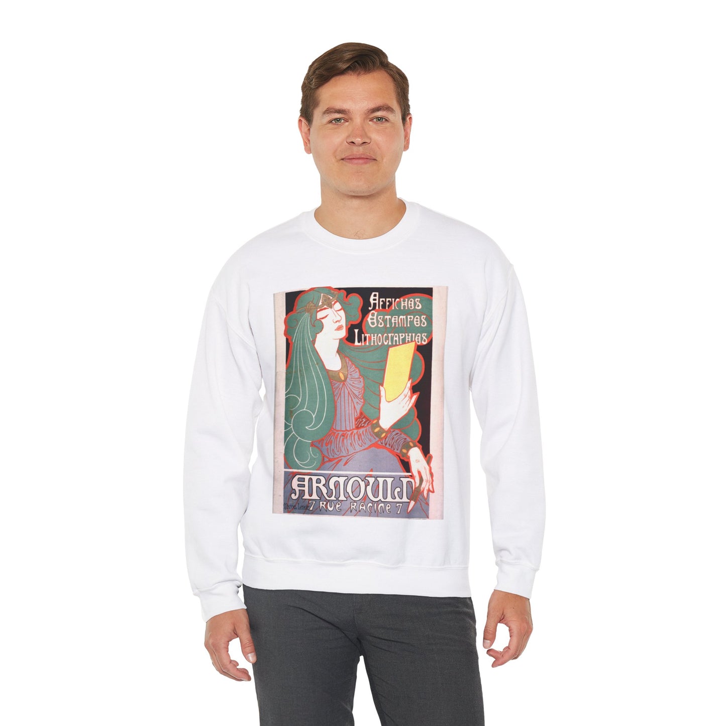 Affiches estampes lithographies poster White Heavy Blend Adult Crew Neck SweatShirt