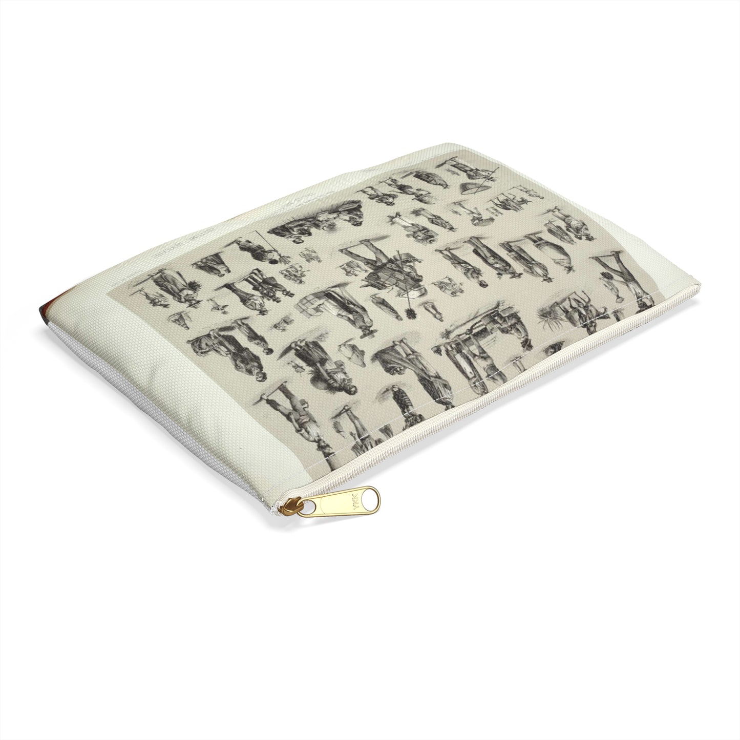 Trajes mexicanos = Costumes mexicains = Mexican dresses. Large Organizer Pouch with Black Zipper