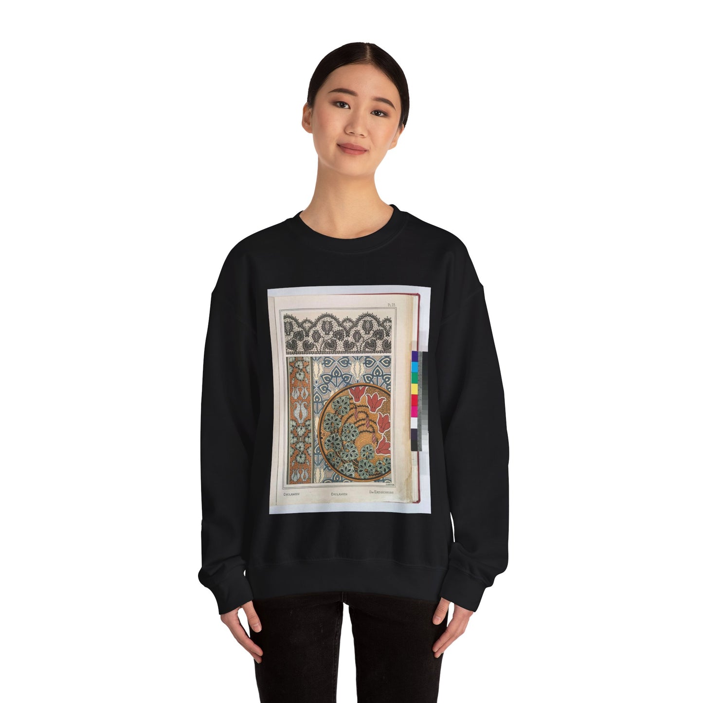 Cyclamen, E. Hervegh. Eugene Grasset, compiler Black Heavy Blend Adult Crew Neck SweatShirt