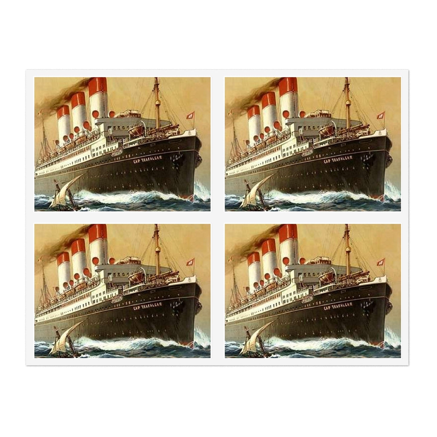 Dampfer Cap Trafalgar 1899 - Public domain image of a steam boat Laminated UV Protective Vinyl Stickers