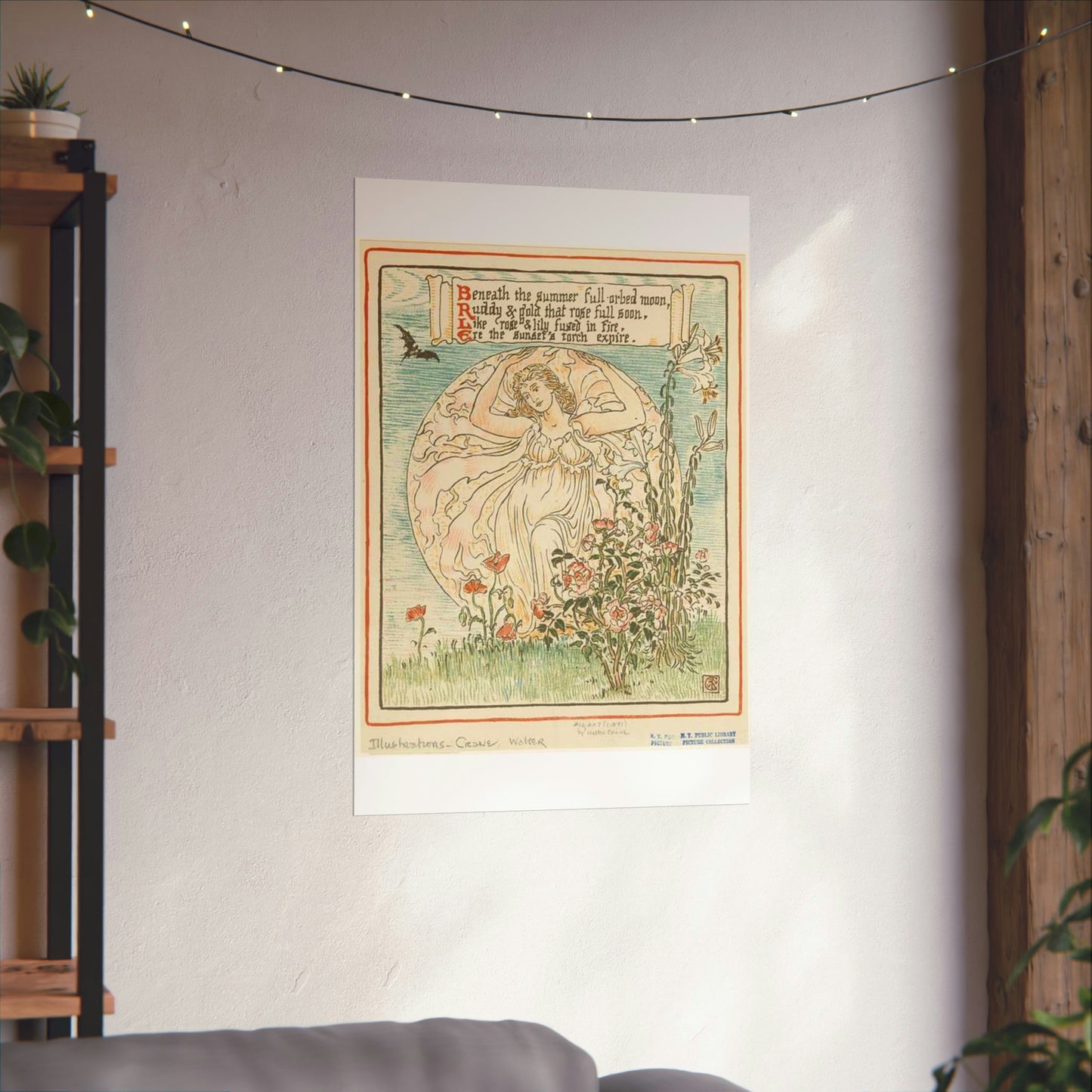 Beneath the summer full-orbed moon, ruddy & gold that rose full soon." High Quality Matte Wall Art Poster for Home, Office, Classroom