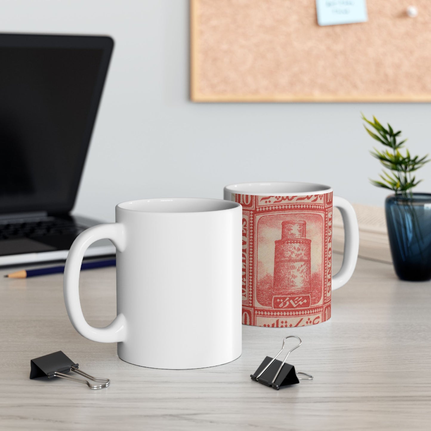 Frimärke ur Gösta Bodmans filatelistiska motivsamling, påbörjad 1950.Frimärke från Maldiverna, 1909. Motiv av minaret vid Malé. Beautiful Novelty Ceramic Coffee Mug 11oz