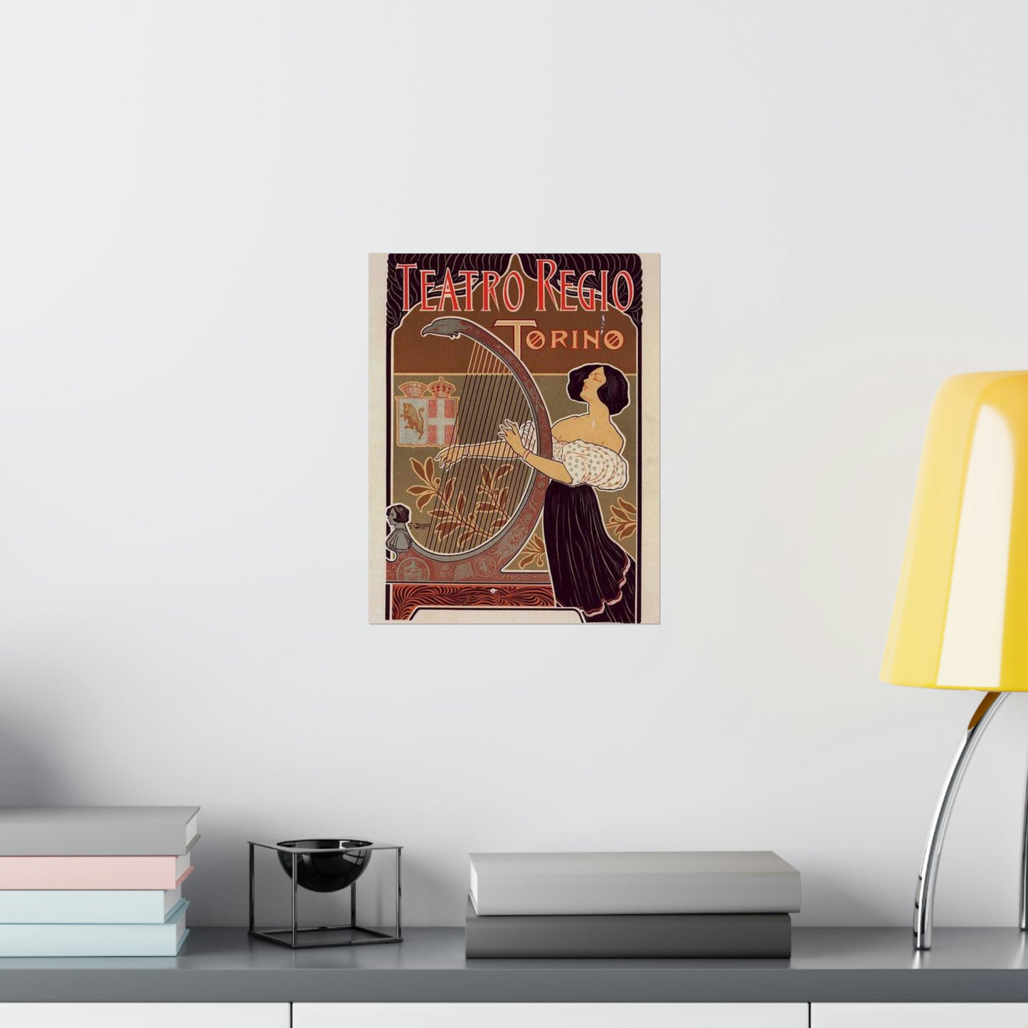 Affiche italienne pour le "Théâtre royal de Turin" High Quality Matte Wall Art Poster for Home, Office, Classroom