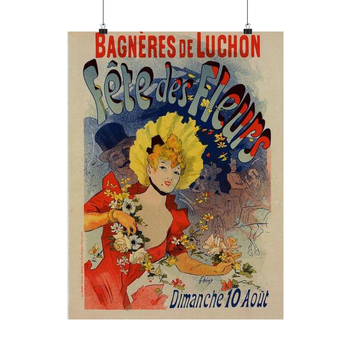 Affiche pour la "Fête des Fleurs de Bagnères-de-Luchon". High Quality Matte Wall Art Poster for Home, Office, Classroom
