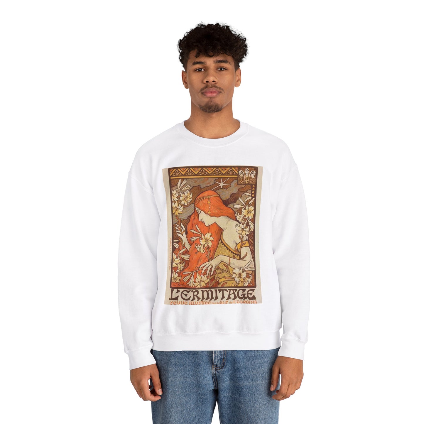Paul Emile Berthon - Affiche pour la Revue "l'Érmitage. White Heavy Blend Adult Crew Neck SweatShirt