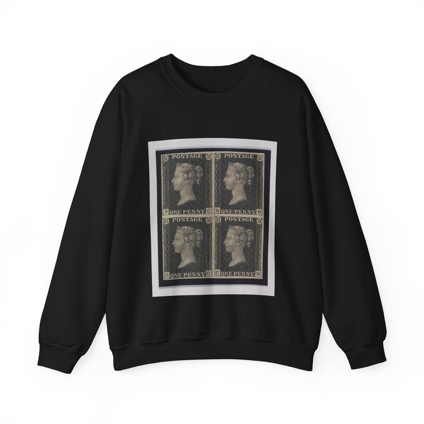 "Penny Black" postage stamps - postal stamp Black Heavy Blend Adult Crew Neck SweatShirt