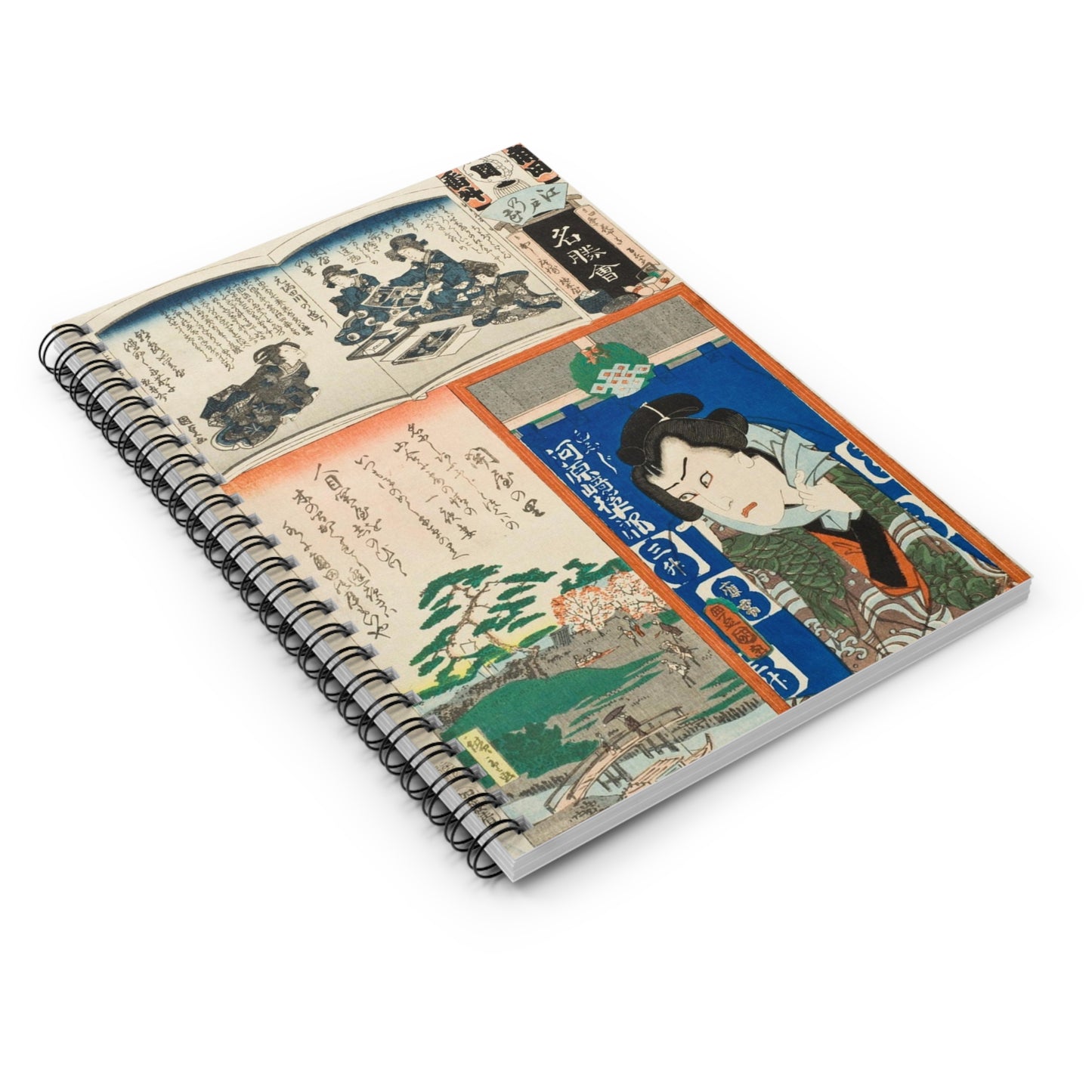 Sekiya no Sato; The Actor Kawarasaki Gonjuro LACMA M.2007.152.51 Spiral Bound Ruled Notebook with Printed Cover