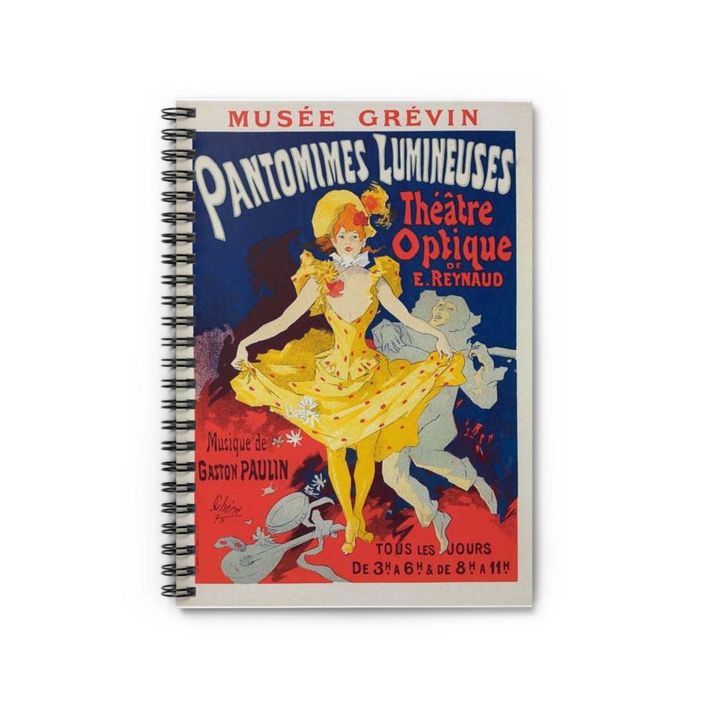 Affiche pour le Musée Grévin, "Pantomimes lumineuses". Spiral Bound Ruled Notebook with Printed Cover