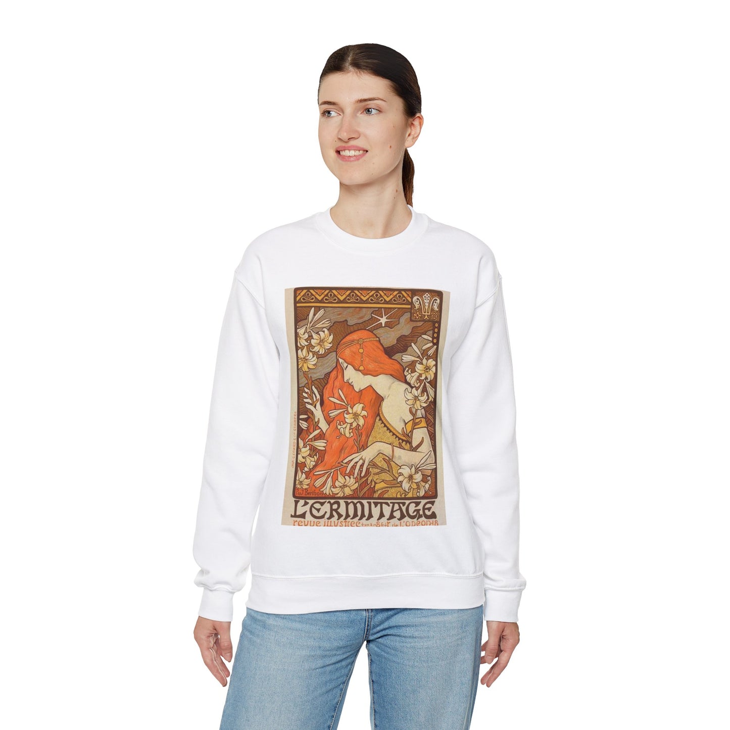 Paul Emile Berthon - Affiche pour la Revue "l'Érmitage. White Heavy Blend Adult Crew Neck SweatShirt
