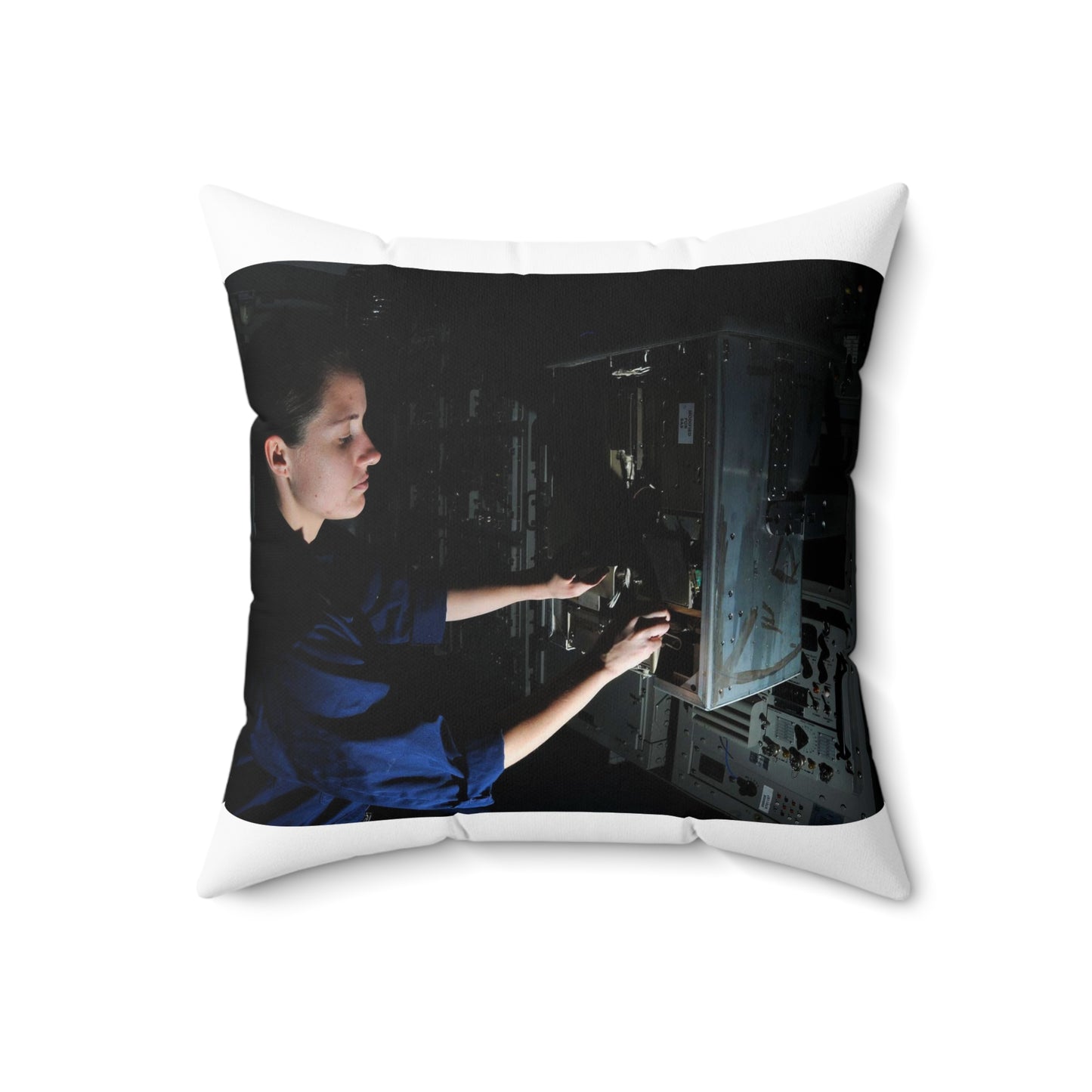 U.S. Navy Electronics Technician 3rd Class Kelly Hall Decorative Accent Square Pillow