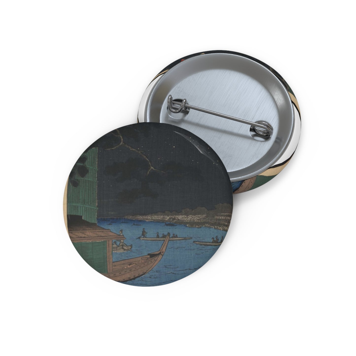 Gajō icchō, Andō Hiroshige - Public domain portrait drawing Pin Buttons with Crisp Design