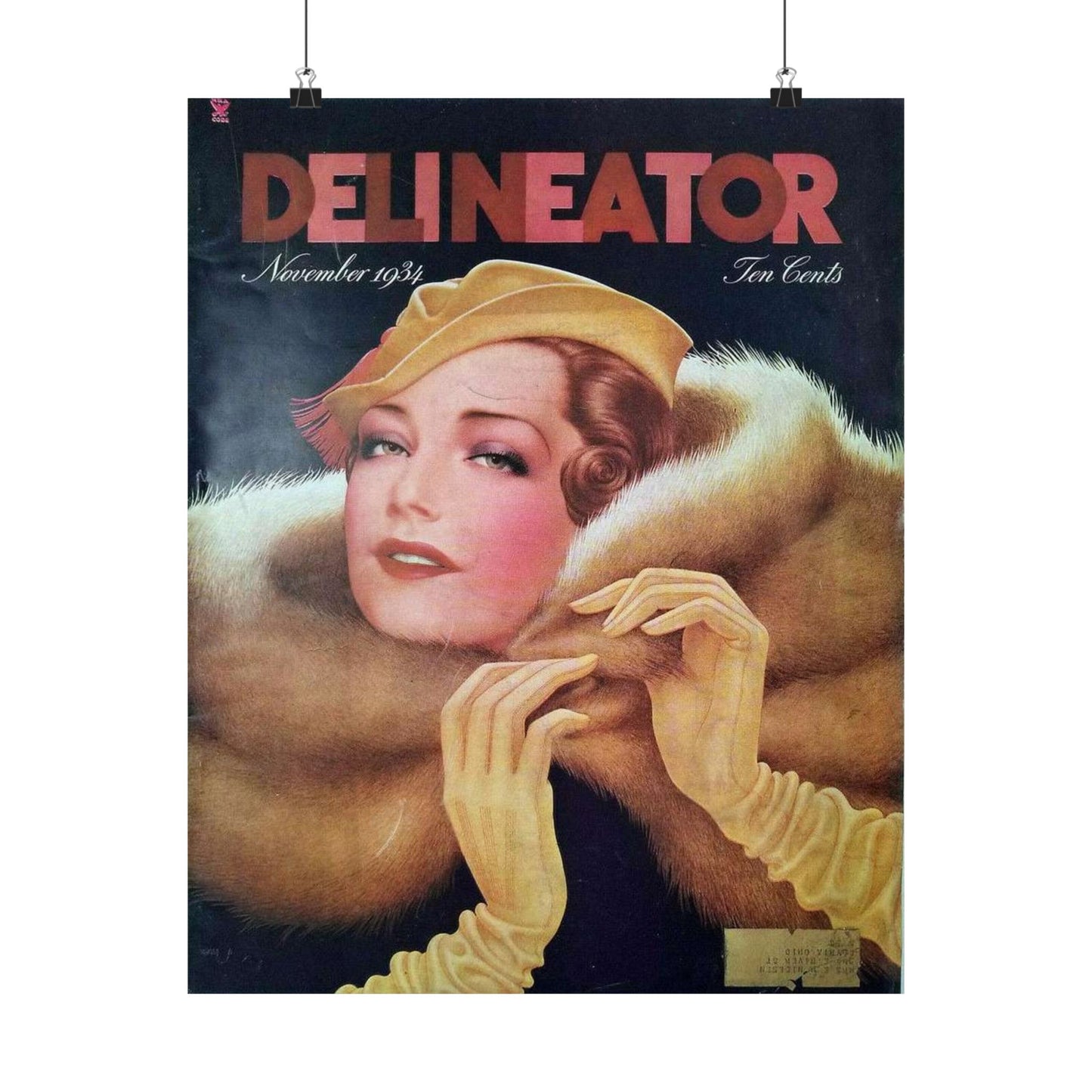 Delineator 1934-11 - Art Deco public domain image High Quality Matte Wall Art Poster for Home, Office, Classroom
