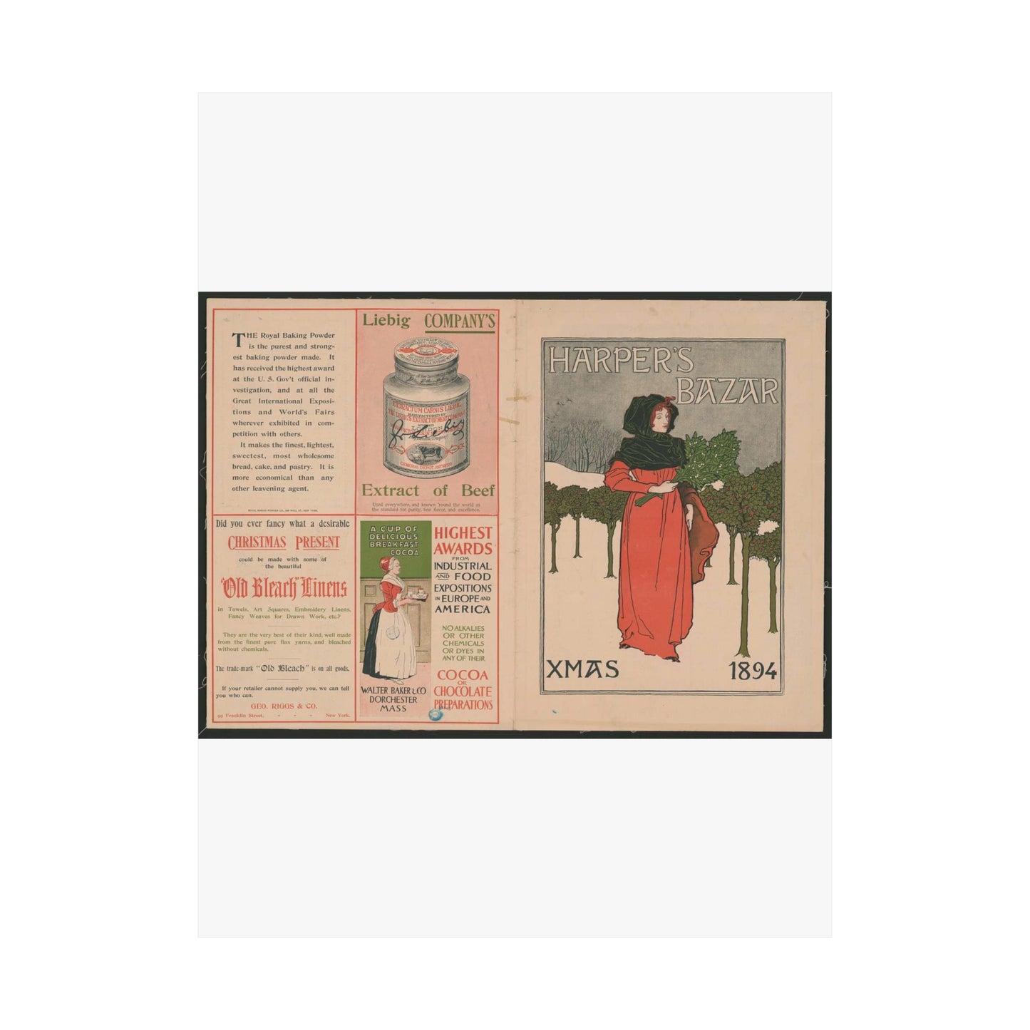 Louis Rhead - Harper's Bazar, Xmas 1894 LCCN2015646920 High Quality Matte Wall Art Poster for Home, Office, Classroom
