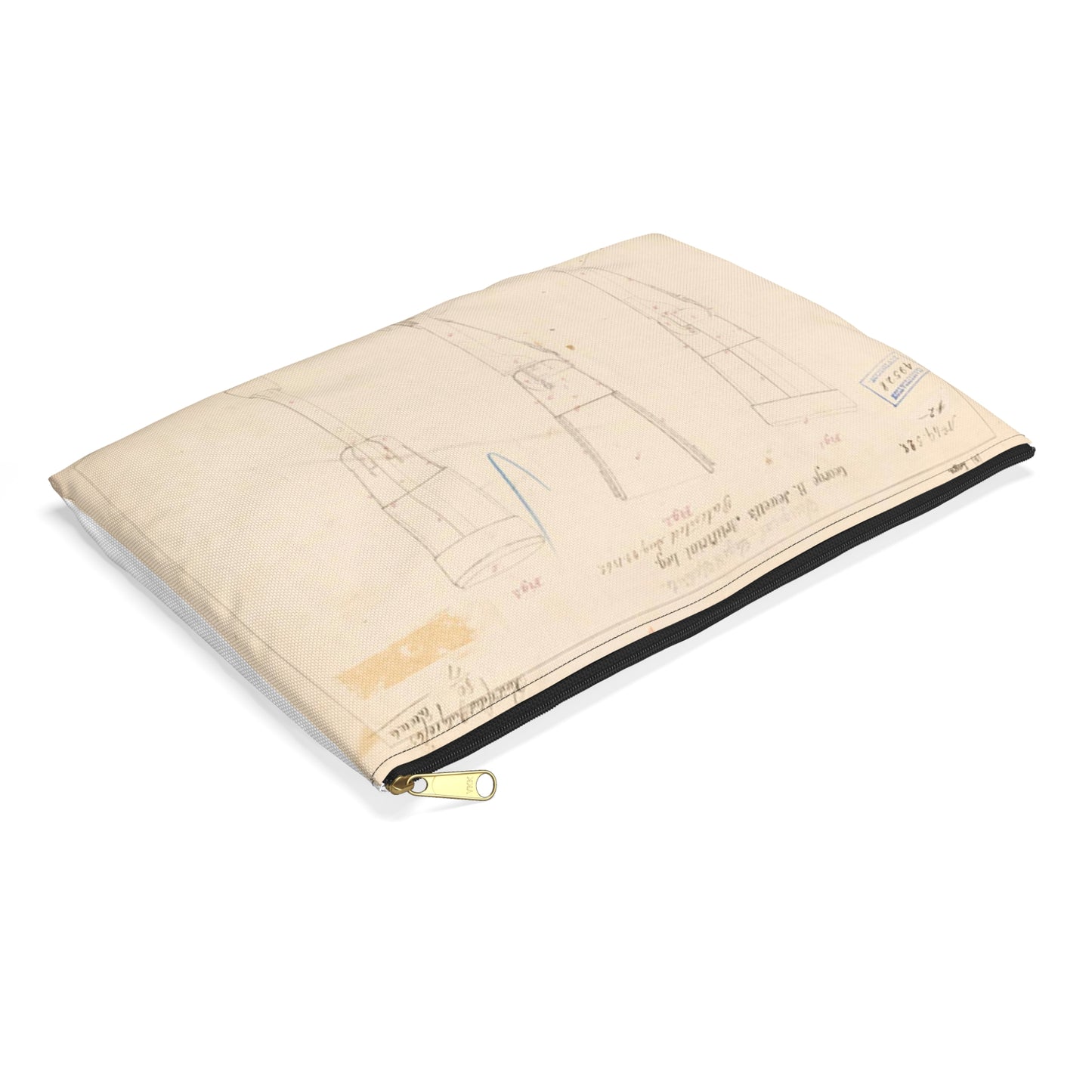 Patent drawing - Drawing of Artificial Leg Public domain image Large Organizer Pouch with Black Zipper