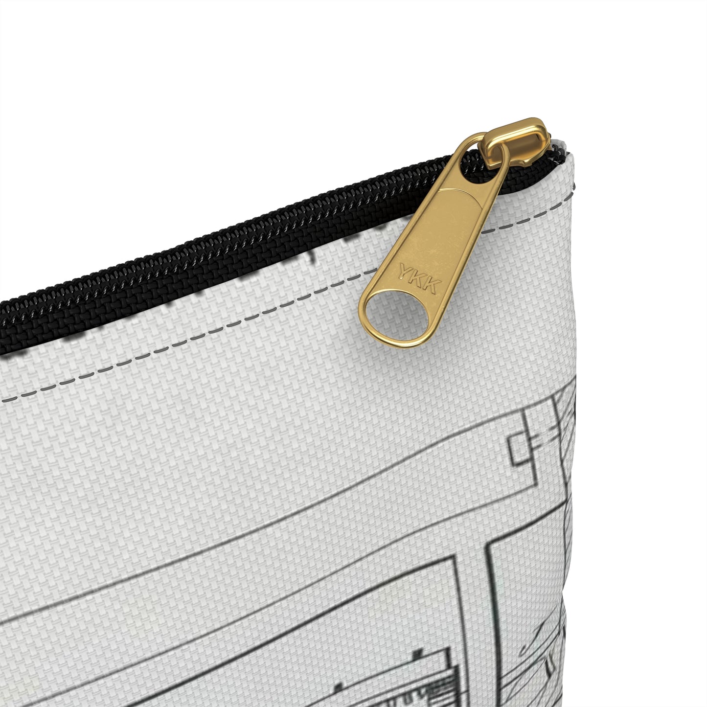 Patent Drawing of Engine - for M. Boom's Music Box Public domain image Large Organizer Pouch with Black Zipper