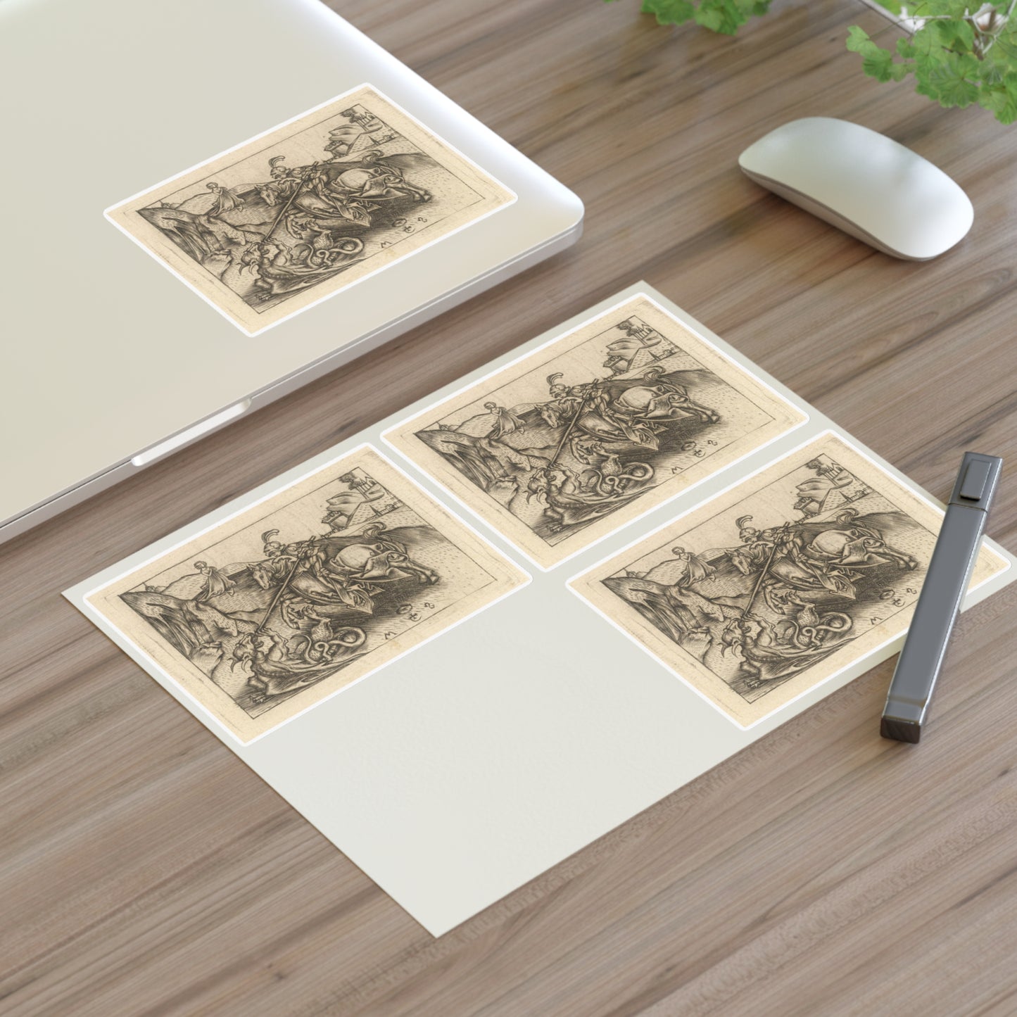 Israhel van Meckenem the Younger - St. George, Martin Schongauer, German Laminated UV Protective Vinyl Stickers