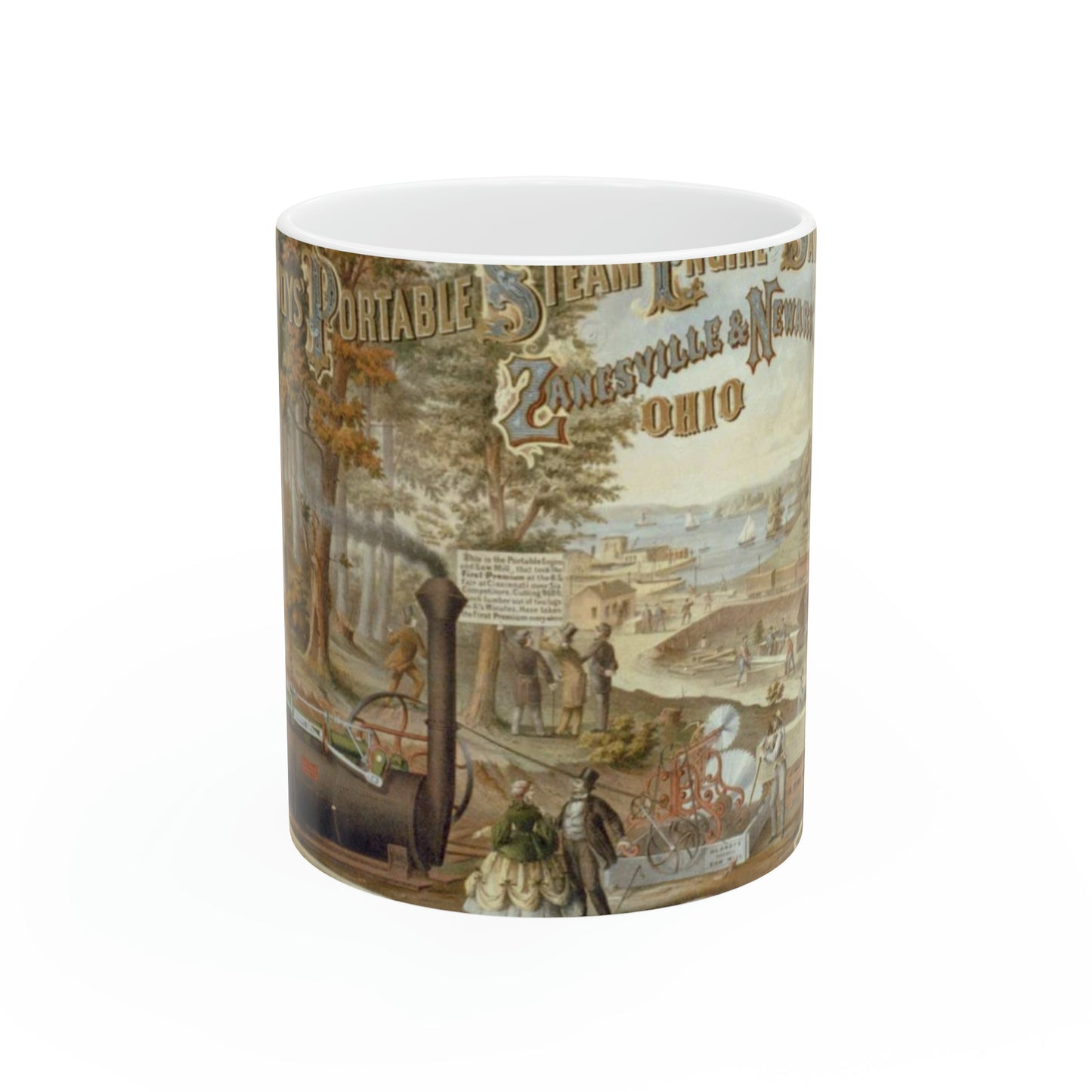Blandy's portable steam engine and saw mills, Zanesville & Newark Ohio Beautiful Novelty Ceramic Coffee Mug 11oz