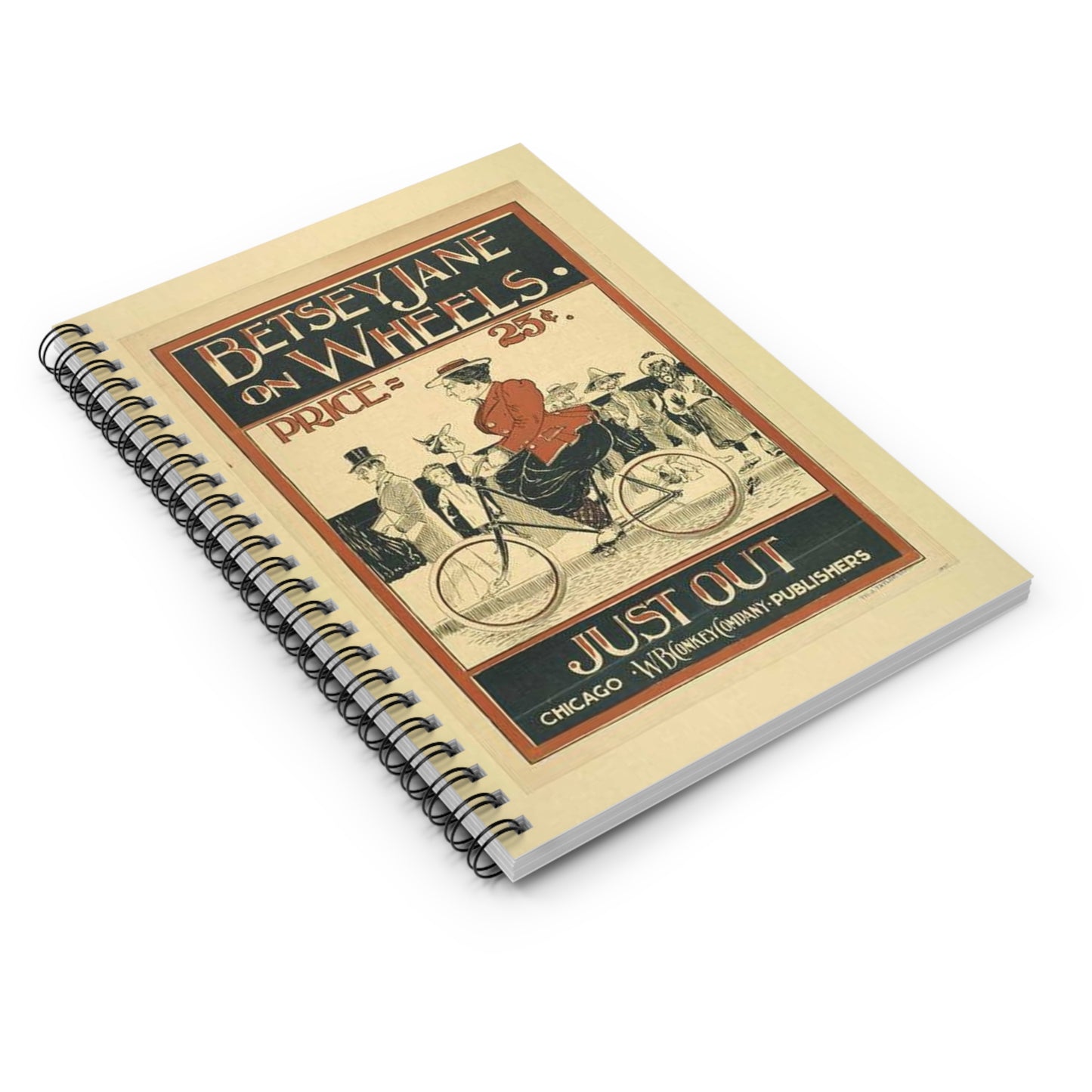 Picryl description: Public domain image of byciclyst, bike, bicycle wheel, sport event, free to use, no copyright restrictions. Spiral Bound Ruled Notebook with Printed Cover