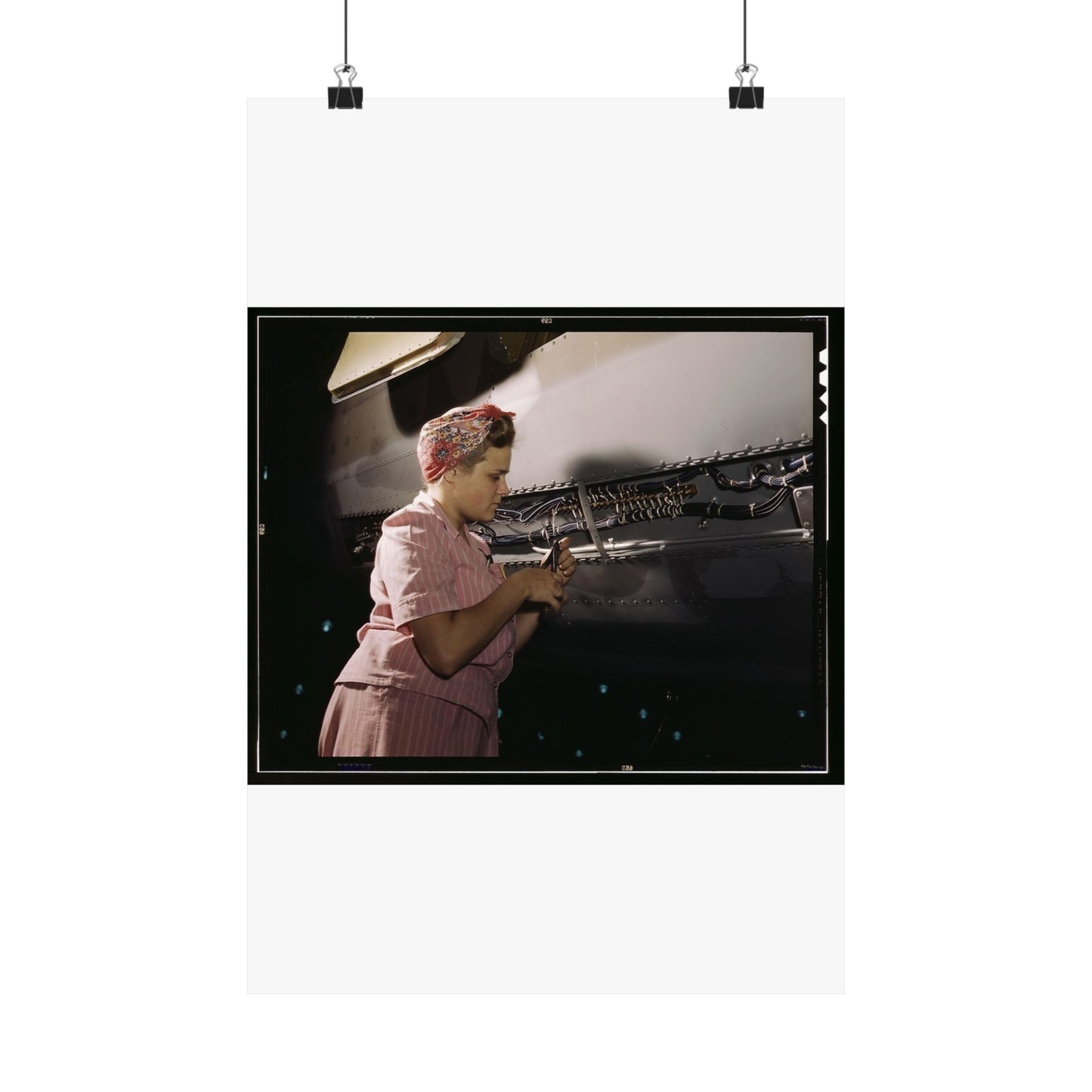 With careful Douglas training, women do accurate electrical assembly and installation work, Douglas Aircraft Company, Long Beach, Calif. High Quality Matte Wall Art Poster for Home, Office, Classroom