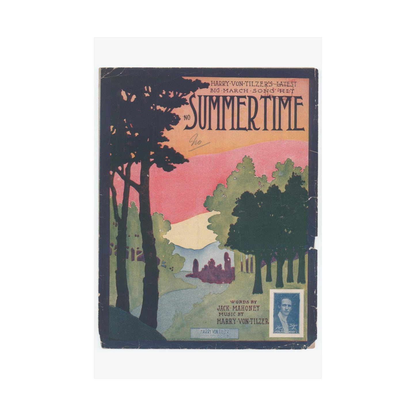 Summertime, musical notation - Public domain American sheet music High Quality Matte Wall Art Poster for Home, Office, Classroom