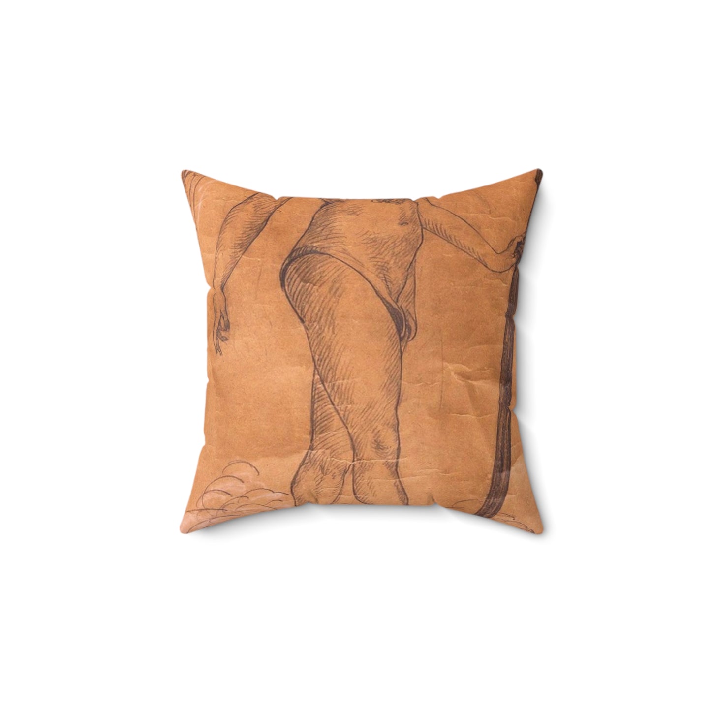 A drawing of an angel holding a sword. Woman breasts sword, beauty fashion. Decorative Accent Square Pillow
