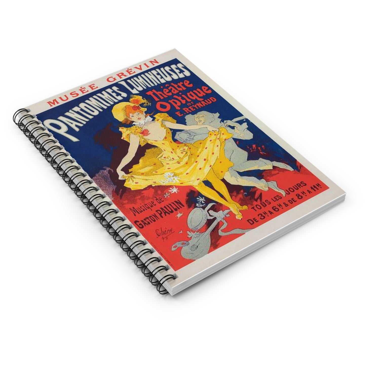 Affiche pour le Musée Grévin, "Pantomimes lumineuses". Spiral Bound Ruled Notebook with Printed Cover