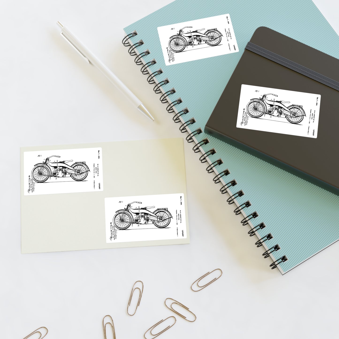Patent drawing - Patent 1510937 Motor Cycle Fig 1 rotated Public domain image Laminated UV Protective Vinyl Stickers
