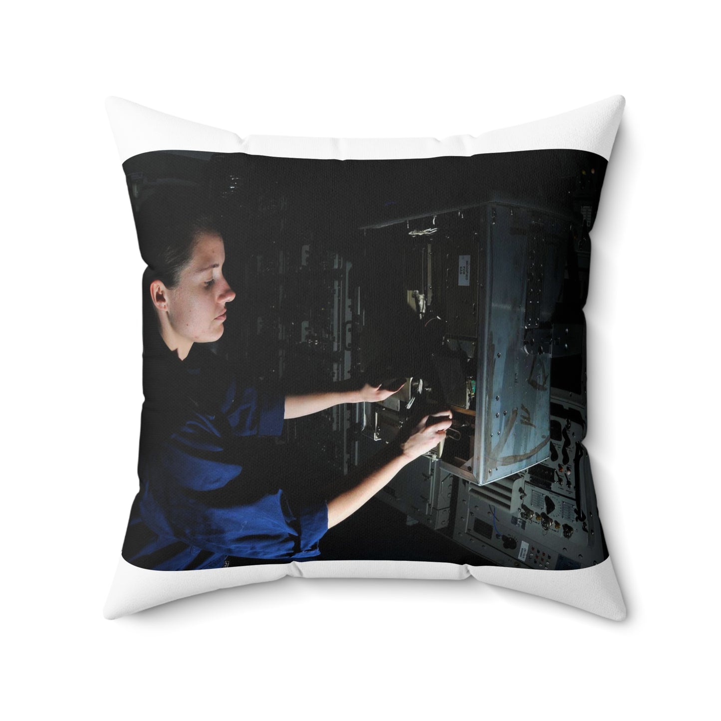 U.S. Navy Electronics Technician 3rd Class Kelly Hall Decorative Accent Square Pillow