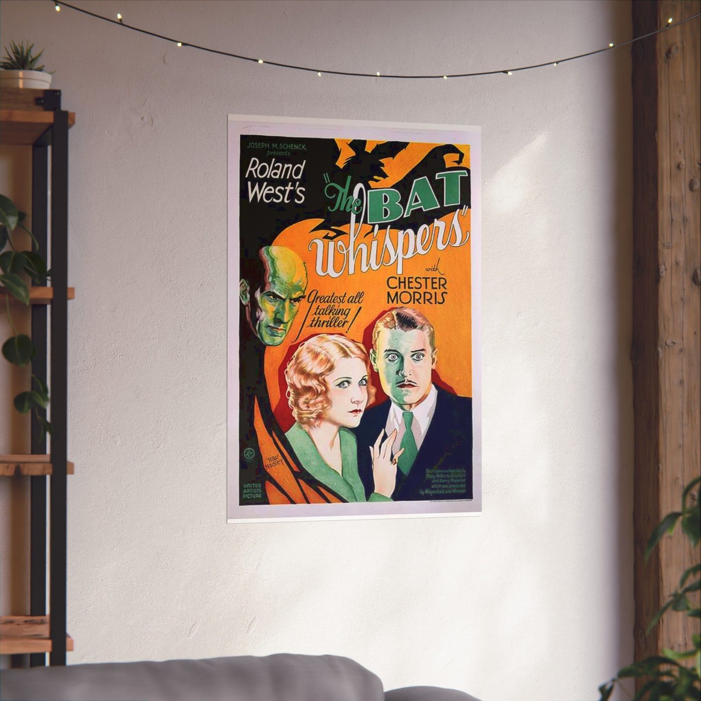 Batwhispers movie poster - Art Deco public domain image High Quality Matte Wall Art Poster for Home, Office, Classroom
