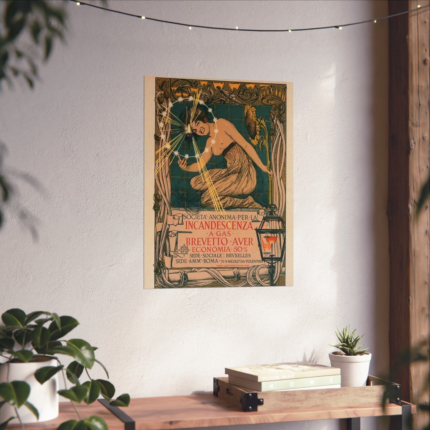 Affiche italienne pour l' "Incandescence par le Gaz, Système Auer" High Quality Matte Wall Art Poster for Home, Office, Classroom